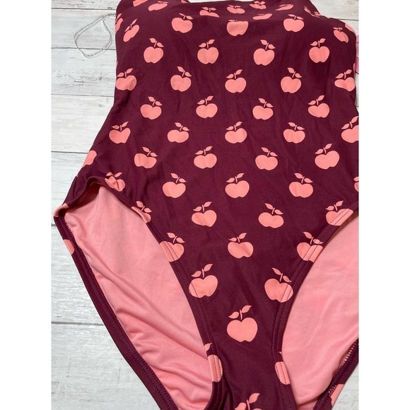 Kate Spade New York  Apple Toss Bunny Tie One Shoulder One-Piece - Picture 5 of 11